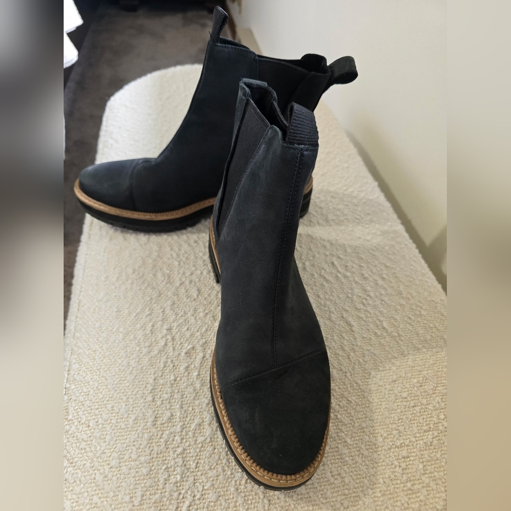 Toms Black Suede Ankle Boots